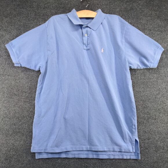 Polo by Ralph Lauren Men's Polo Shirt Blue XL Short Sleeve High Low Hem - Picture 2 of 14